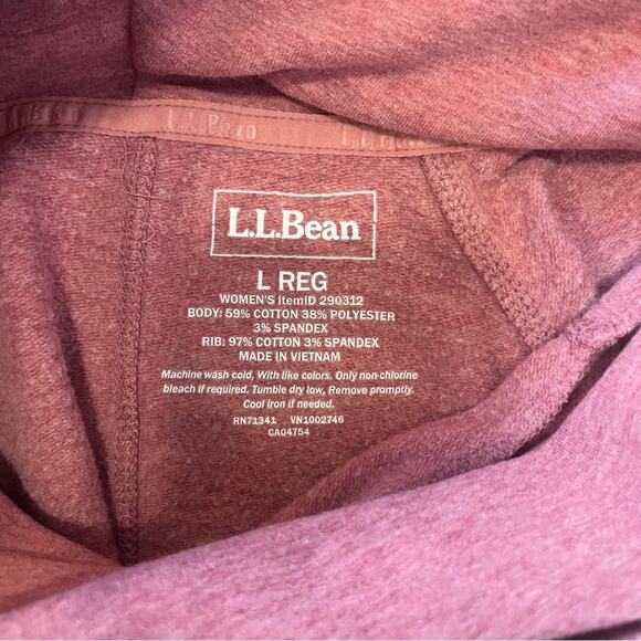 LL Bean Pullover Women Large Heathered Red Cowl Neck Long Sleeve Soft Cozy Comfy - Picture 6 of 7